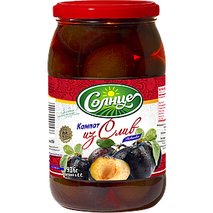 Солнце Plum in syrup 0.9l