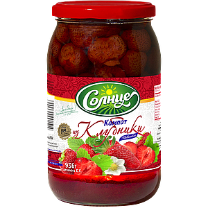 Солнце Strawberry in syrup 0.9l