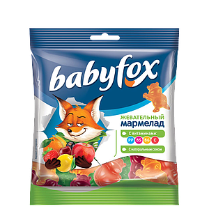 Жев.Марм babyfox бегемоты 70г