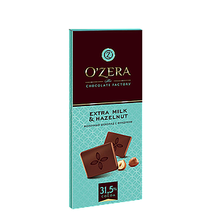 Шок "O'Zera" 90г Milk, Буталсан Hazelnut 1/18 (ОС805)